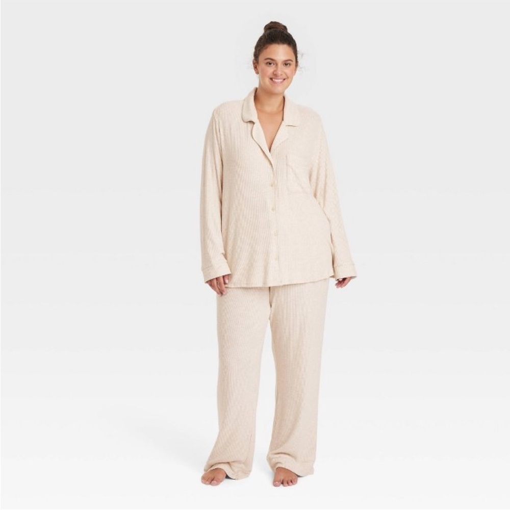 Target Auden Cozy Long Sleeve Notch PJ Set